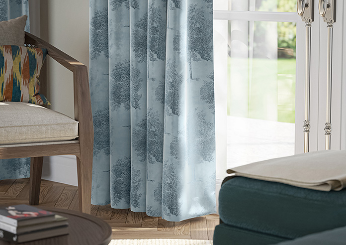 Vintage Tree Velvet, Monochrome - Made to Measure Curtains - Image 5